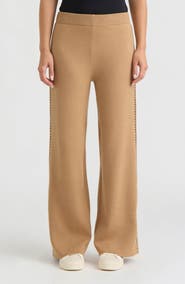 Hunter Wide Leg Embroidered Knit Pants