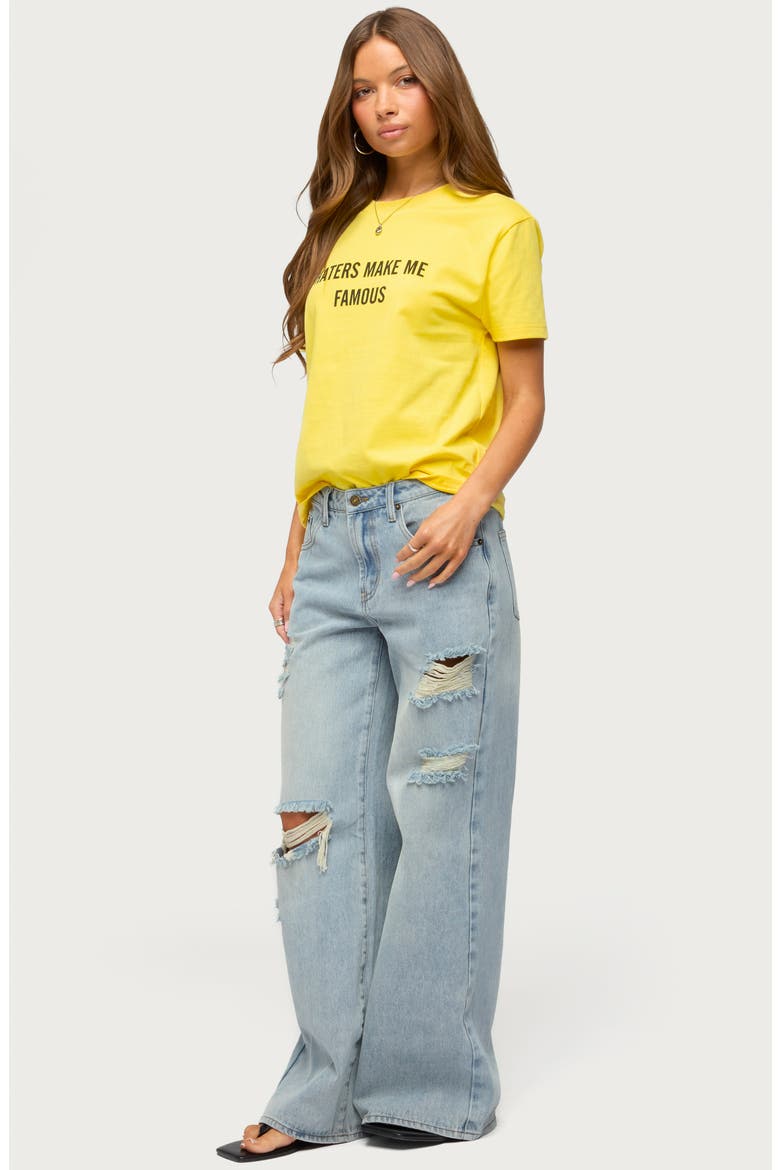 Haters Make Me Famous Cotton Graphic T-Shirt, Alternate, color, YELLOW