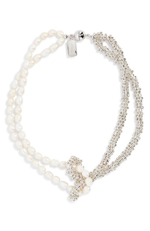 Minetta Freshwater Pearl & Rondelle Collar Necklace