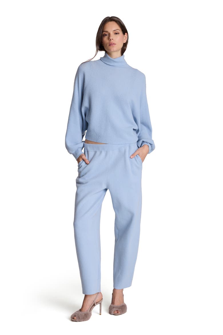 Shaker Crop Turtleneck Sweater, Alternate, color, SERENE BLUE