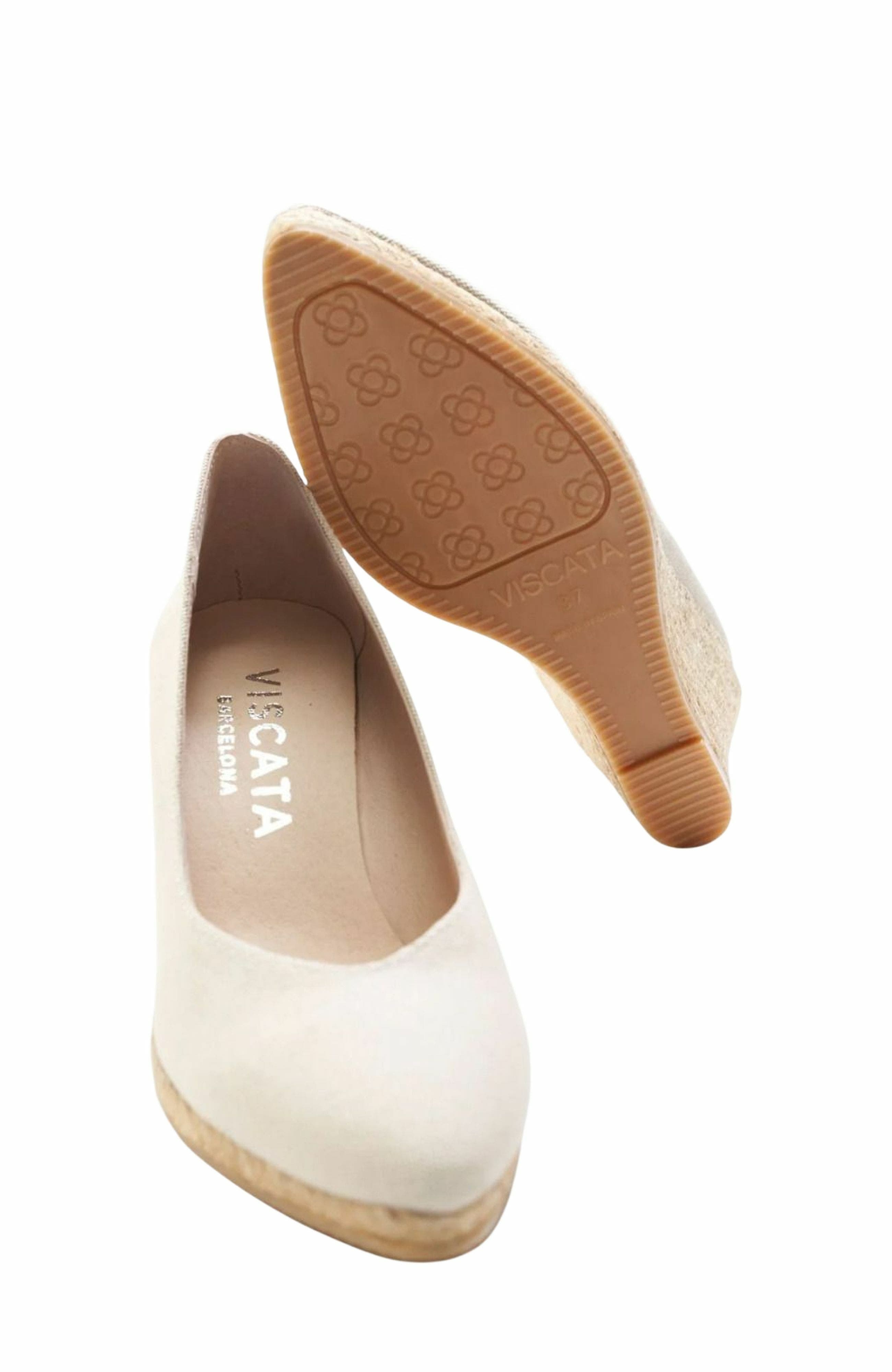 Roses Canvas V Cut Espadrille Wedges, Alternate, color, Beige