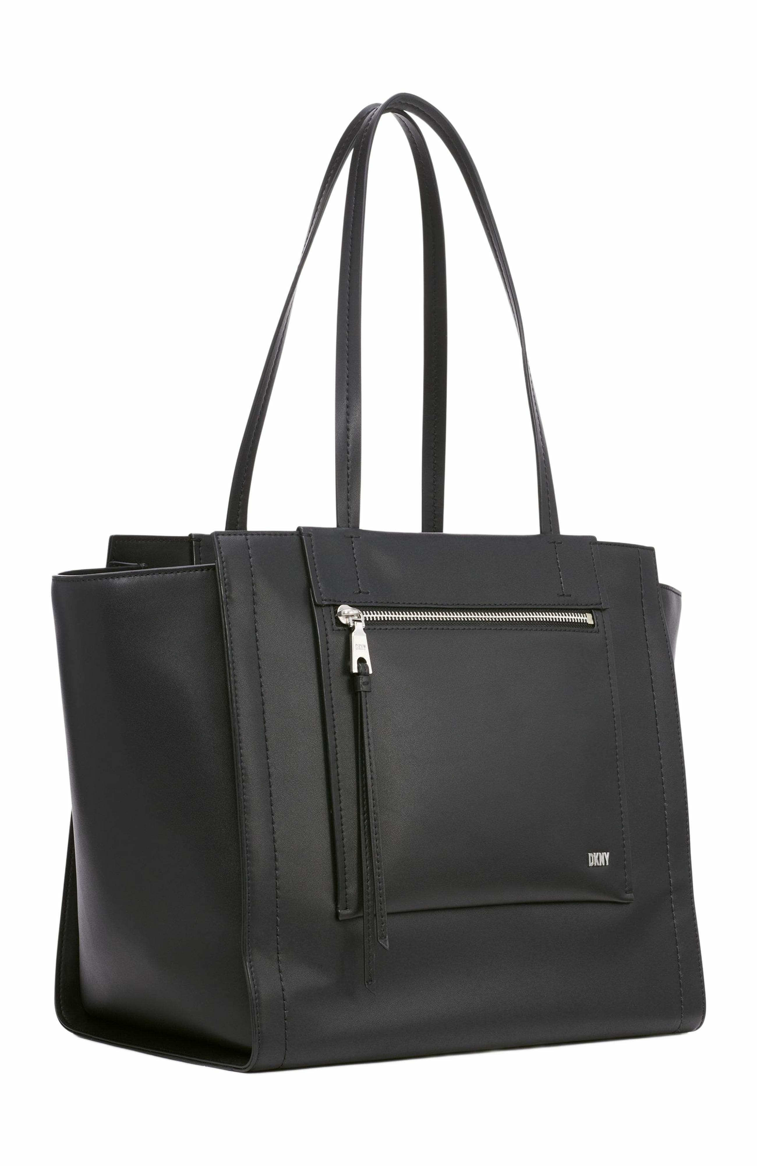 DKNY Pax Large Tote Bag, Alternate, color, Black/Silver