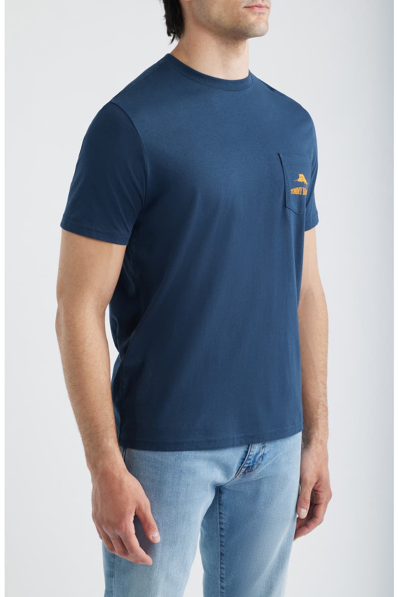 Plays Well with Otters Pocket Graphic T-Shirt, Alternate, color, NAVY