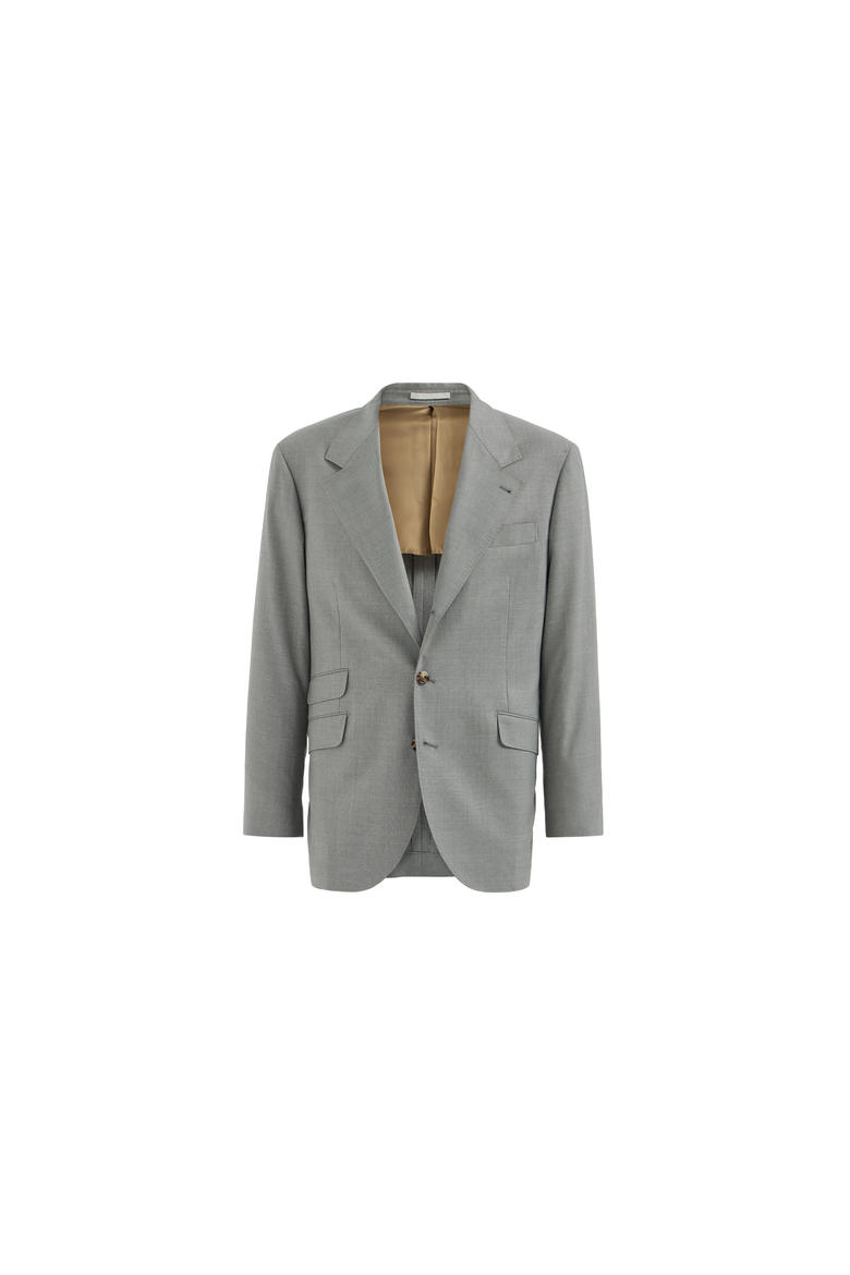 Virgin Wool And Silk Lightweight Hopsack Cavallo Tailor Blazer, Alternate, color, Grey
