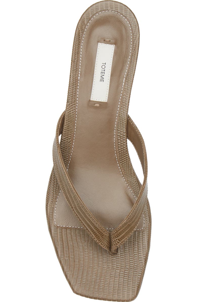 TOTEME Lizard Embossed Kitten Heel Flip Flop, Alternate, color, Dark Olive