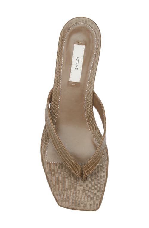 Totême Toteme Lizard Embossed Kitten Heel Flip Flop