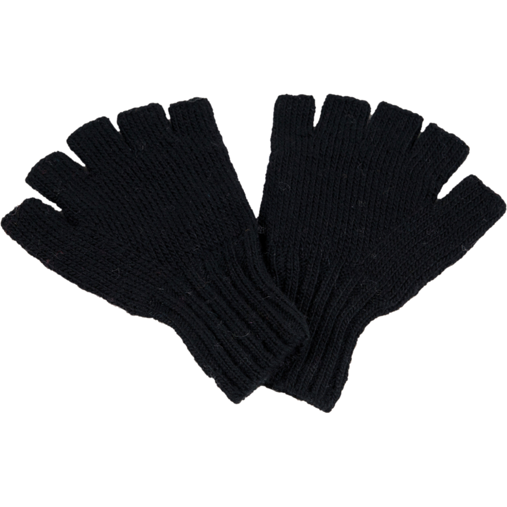Nirvana Designs Striped And Solid Fingerless Gloves In Black