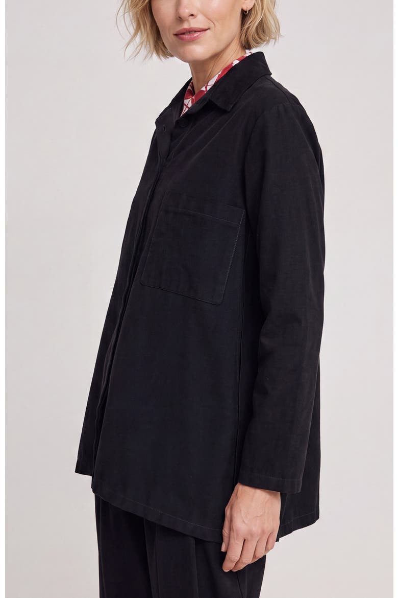 Adele Velvet Button Shirt, Alternate, color, Black