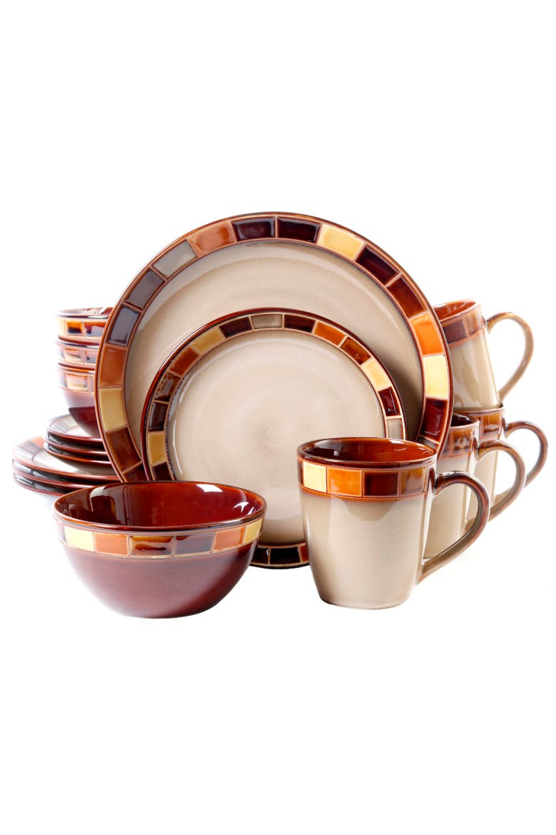Casa Estebana 16 pc Dinnerware Set, Main, color, Red