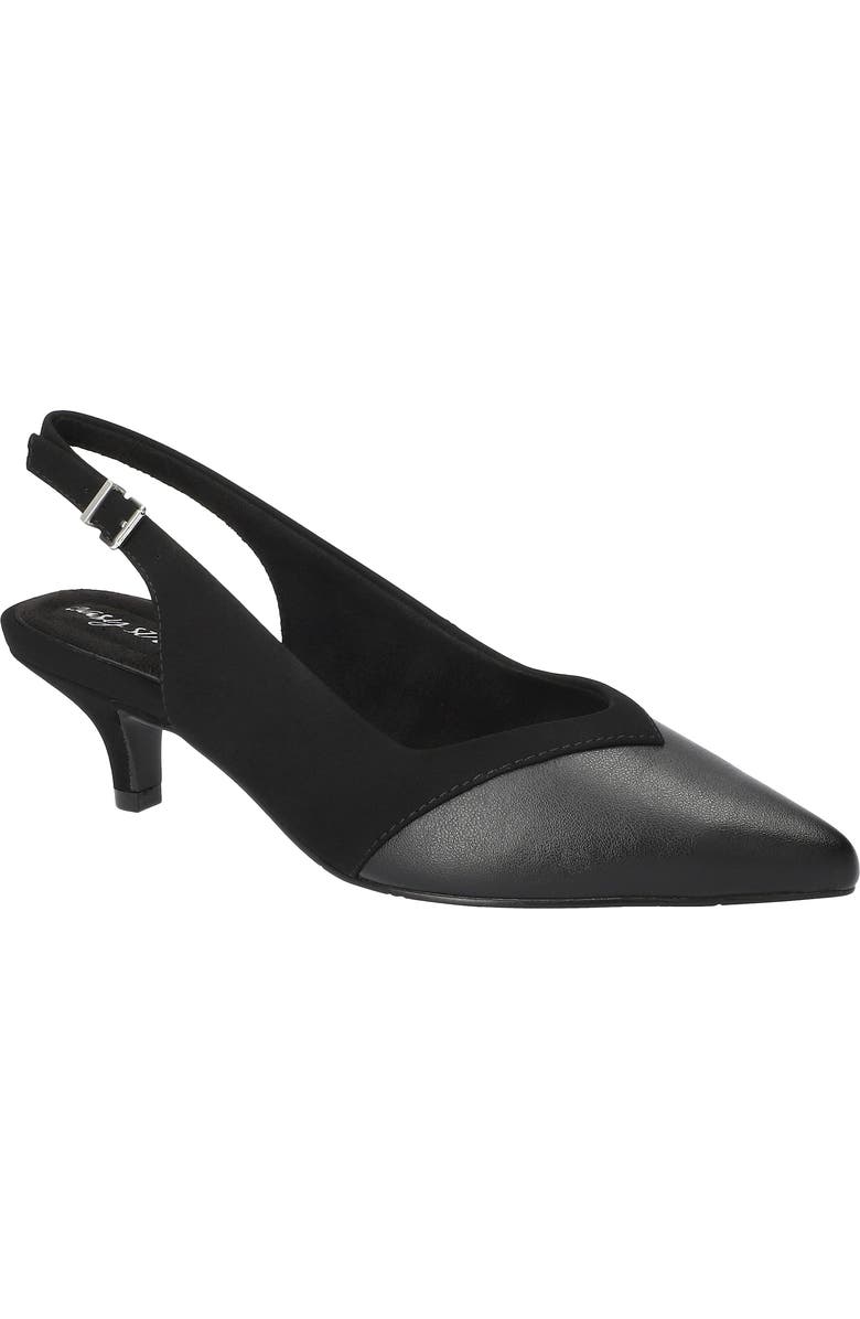 EASY STREET Vivid Kitten Heel Slingback Pump, Main, color, Black Lamy-Black