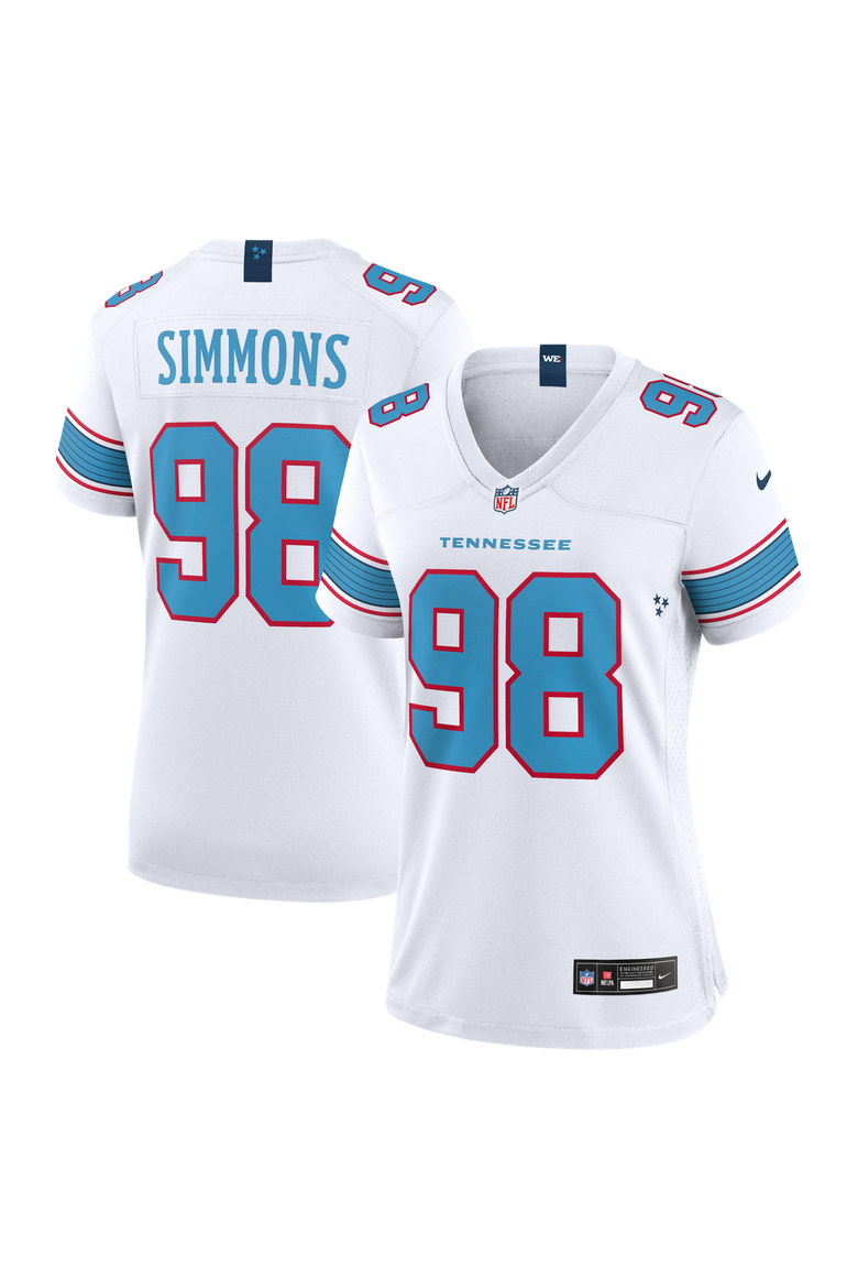 Women's Nike Jeffery Simmons White Tennessee Titans Game Jersey, Main, color, White