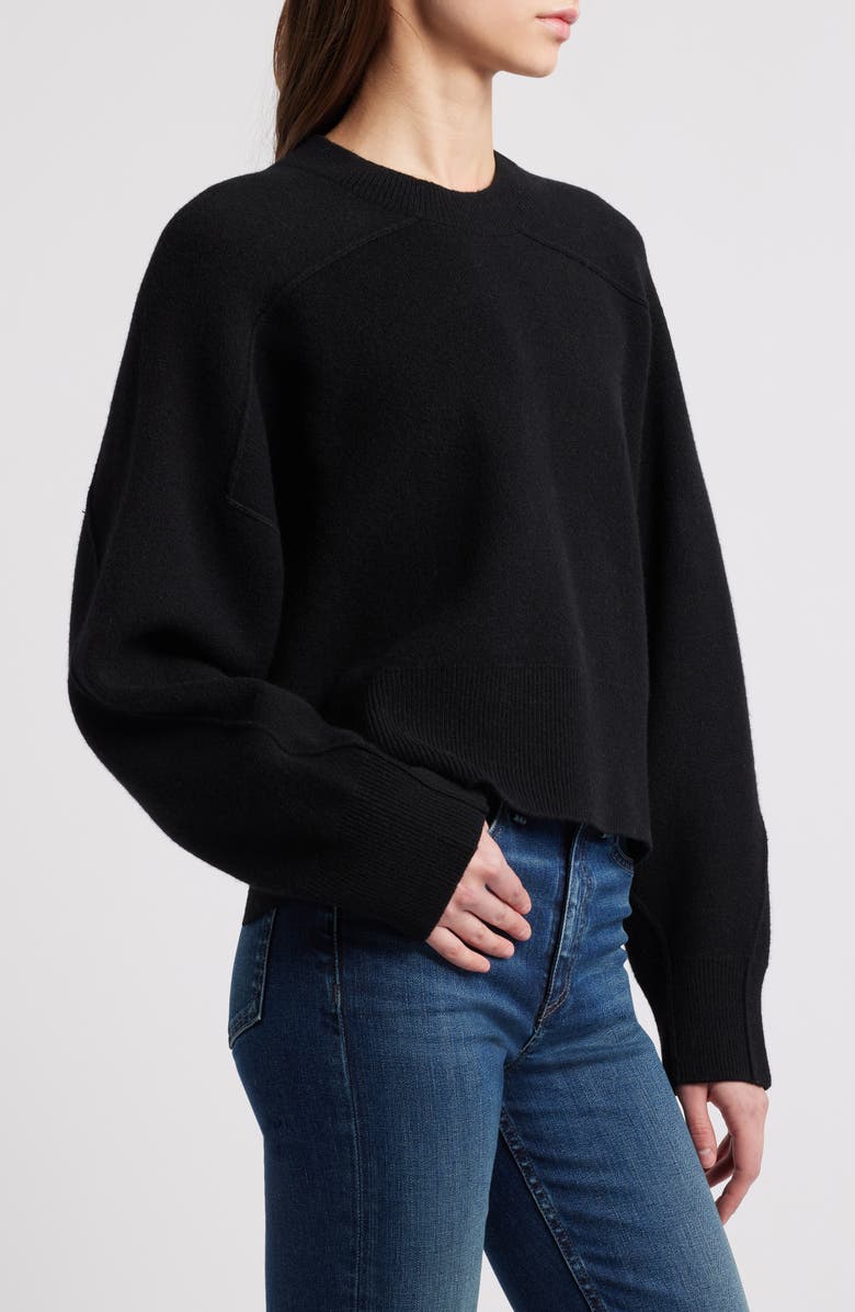 rag & bone Bridget Crewneck Wool Blend Sweater, Alternate, color, Black