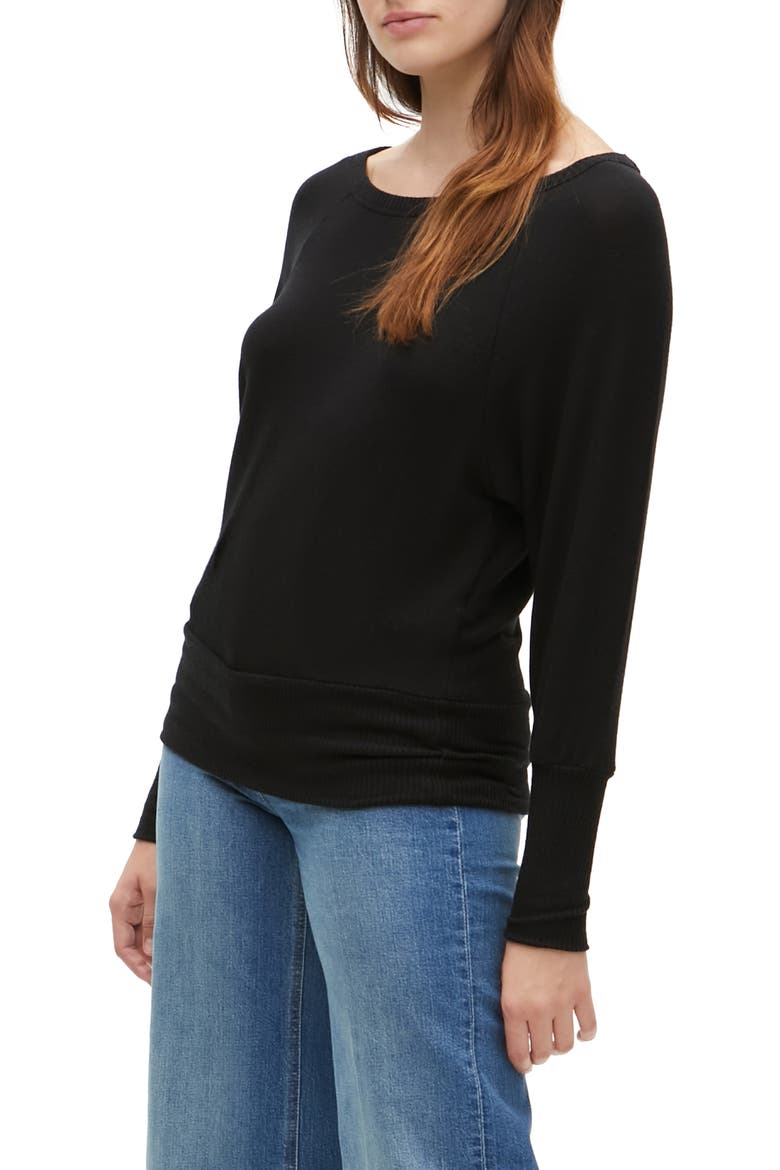 Sadie Tunic Sweatshirt, Alternate, color, BLACK