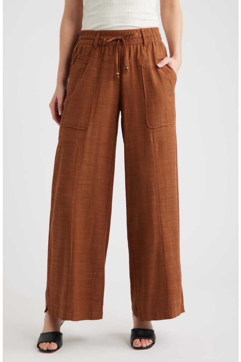 Skyrise Wide Leg Pants, Main, color, PECAN