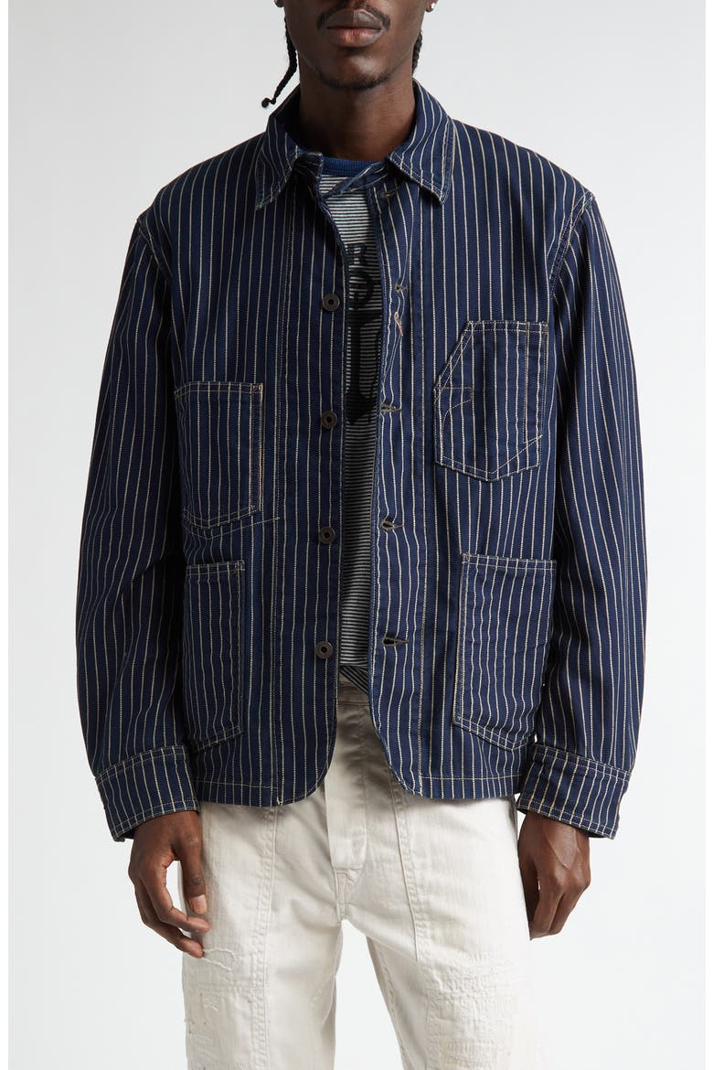 Johnston Stripe Cotton Twill Engineer Coat (Men) | Nordstrom