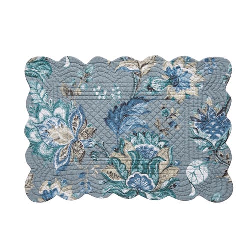 C & F Home C&f Home Morrison Floral Cotton Quilted Reversible Machine Washable Placemat Machine Washable Set Of In Green