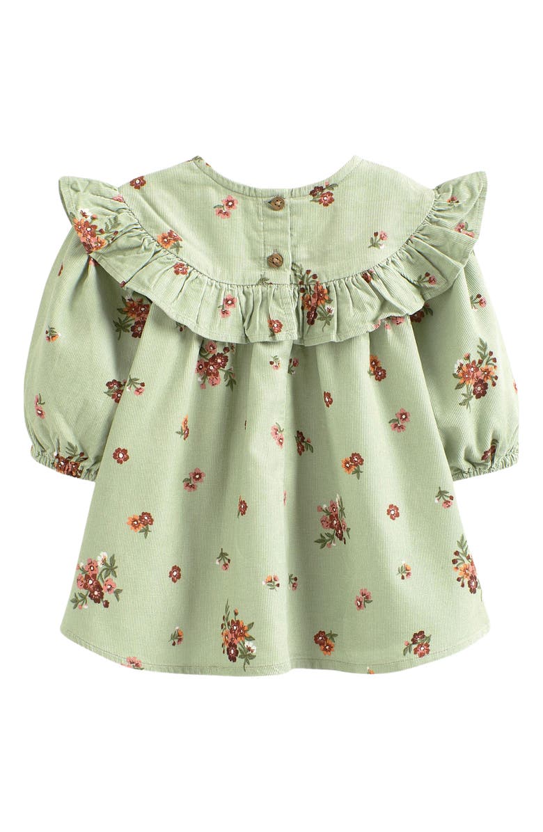 NEXT Kids' Ditsy Floral Long Sleeve Ruffle Corduroy Dress, Alternate, color,