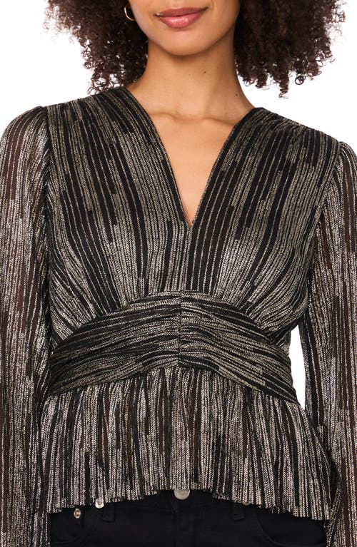 Parker V-neck Long Sleeve Sequin Top In Multi