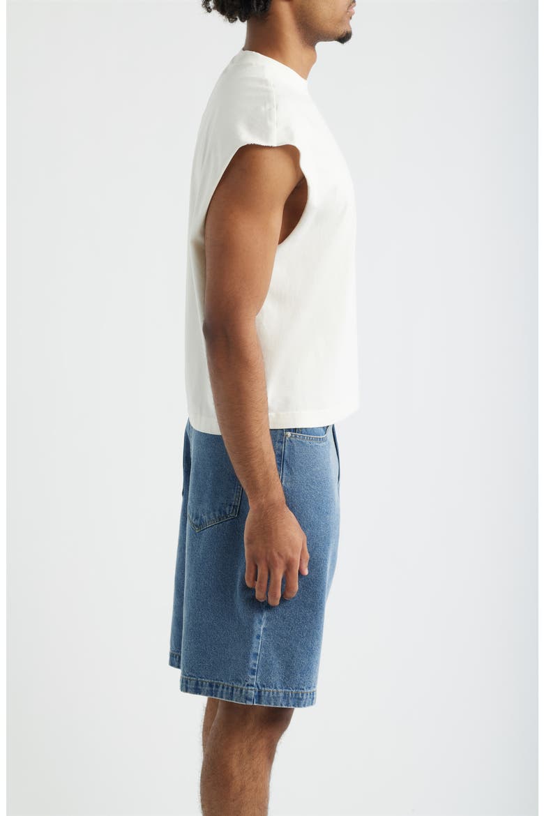 Boxy Crop Cutoff Cotton Tank, Alternate, color, IVORY EGRET