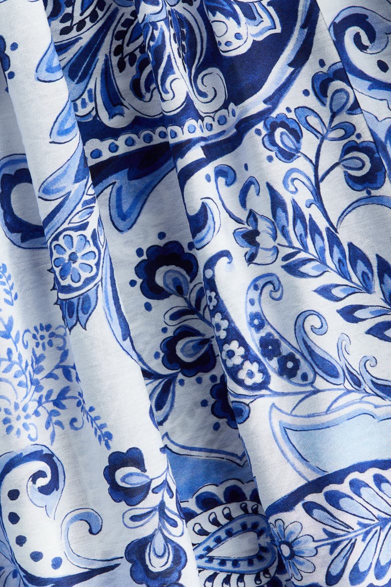 Smocked Bandeau Dress, Alternate, color, Blue/paisley