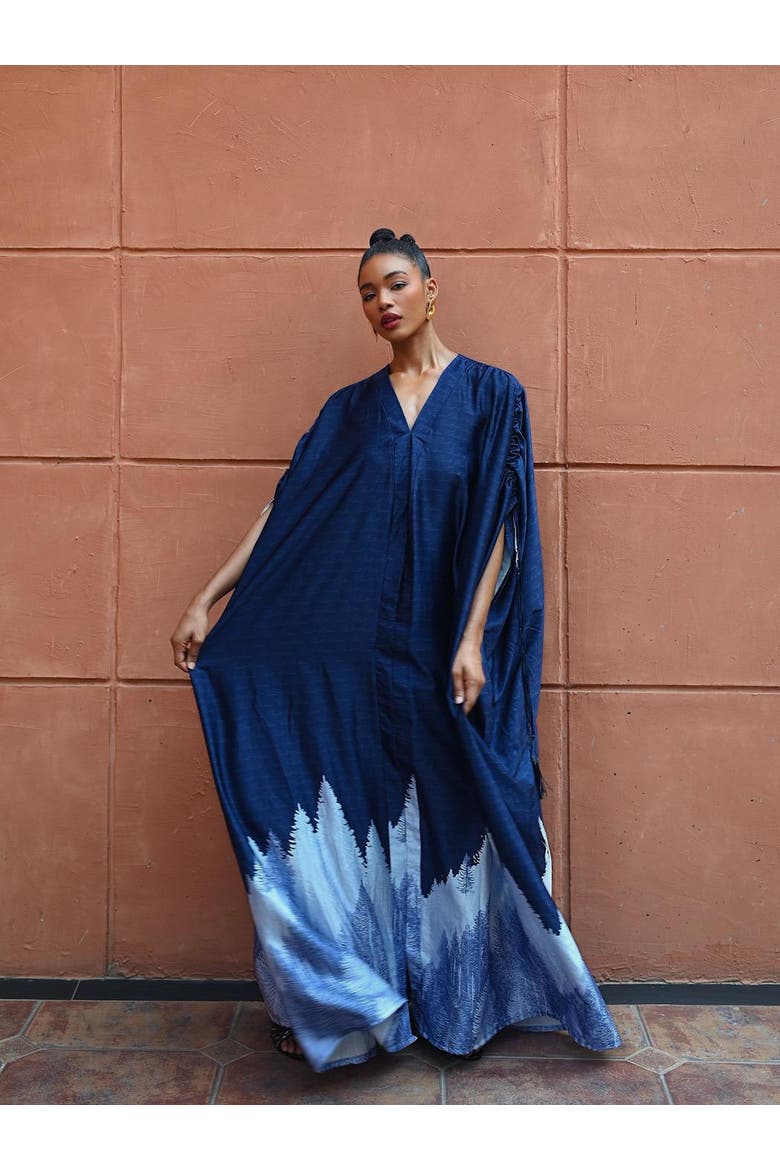 Suri Silk Caftan, Alternate, color, Blue