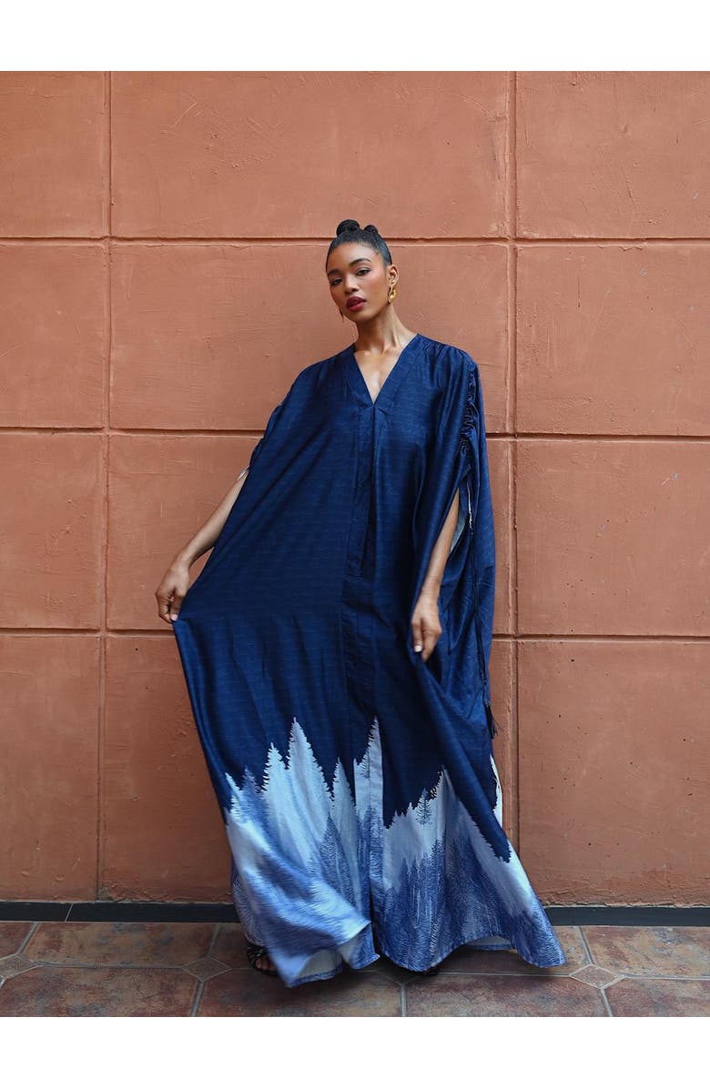 Flaunt Archive Suri Silk Caftan, Alternate, color, Blue