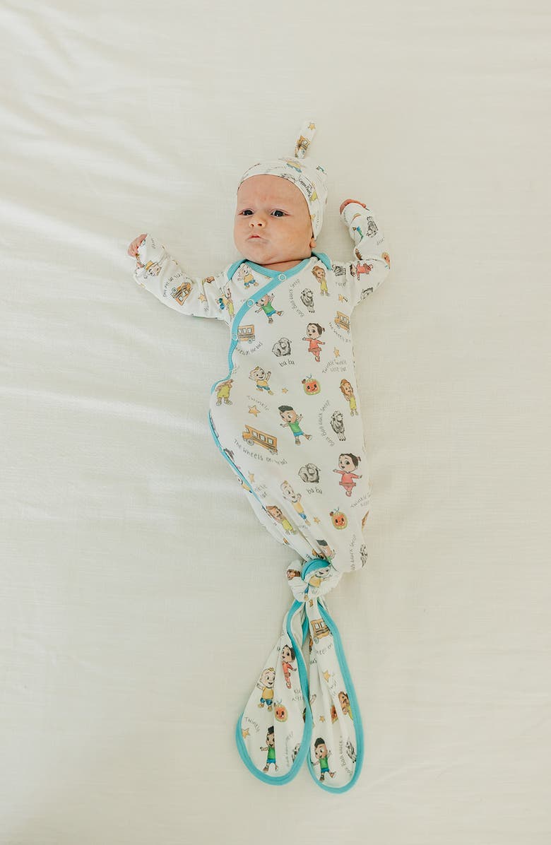 Copper Pearl CoComelon Newborn Knotted Gown, Alternate, color, Light Beige