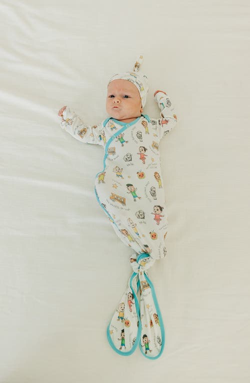 Copper Pearl Cocomelon Newborn Knotted Gown In Light Beige