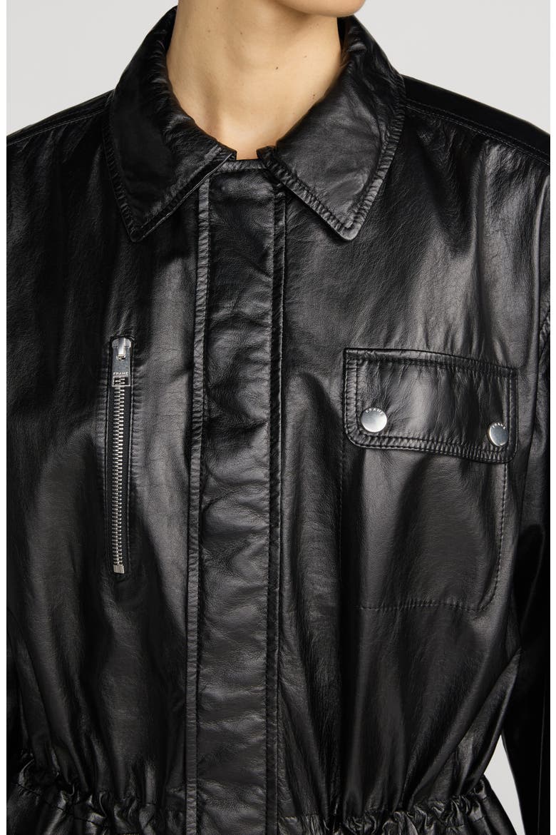 The Leather Safari Jacket, Alternate, color, BLACK