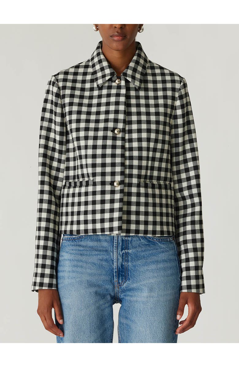 Rebecca Taylor Phillipa Check Cropped Jacket, Alternate, color, Black Combo
