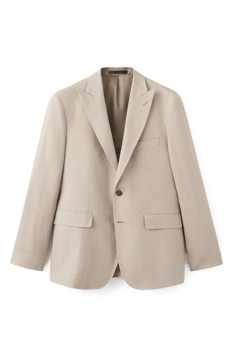MANGO Amalfi Linen Slim Fit Blazer, Alternate, color, Beige