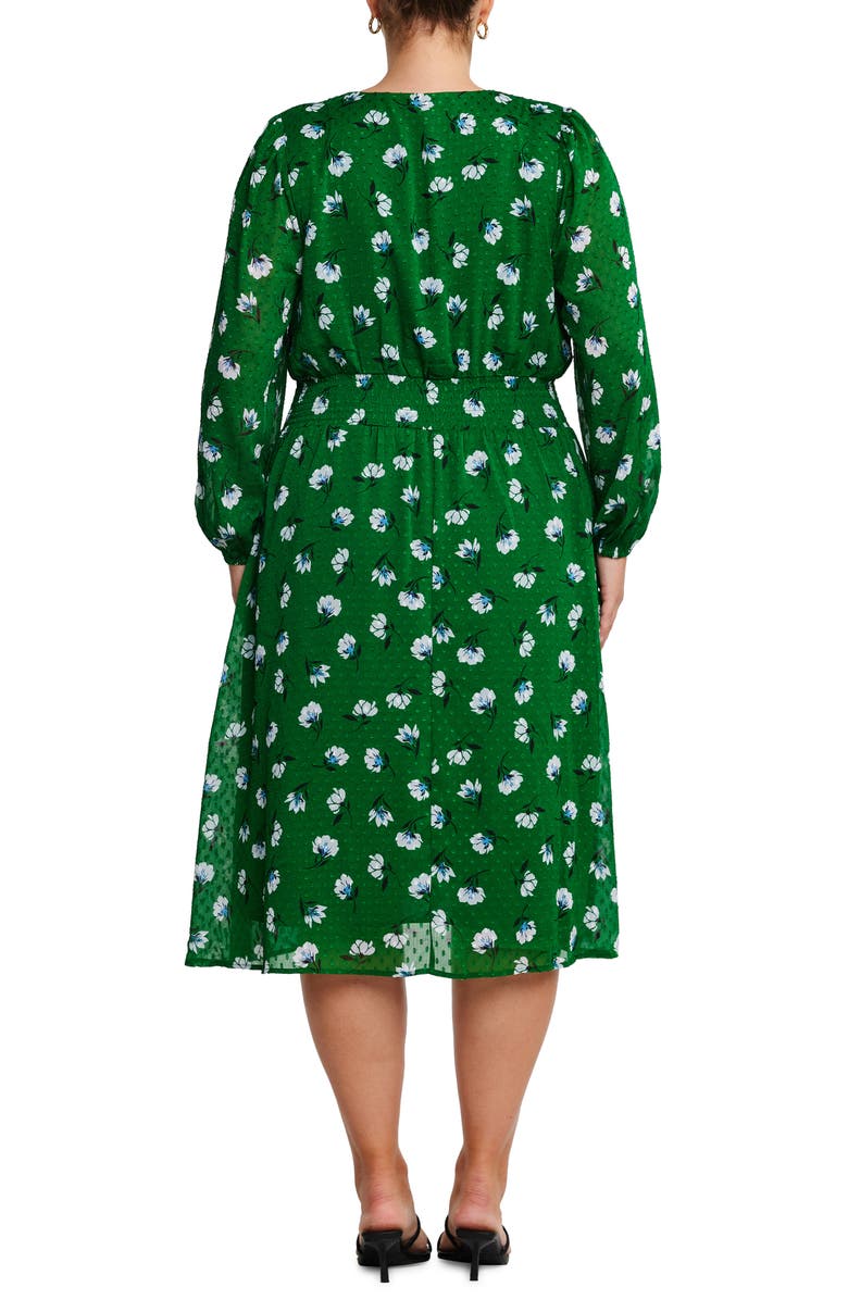 Estelle Wispy Smocked Floral Long Sleeve Midi Dress, Alternate, color,