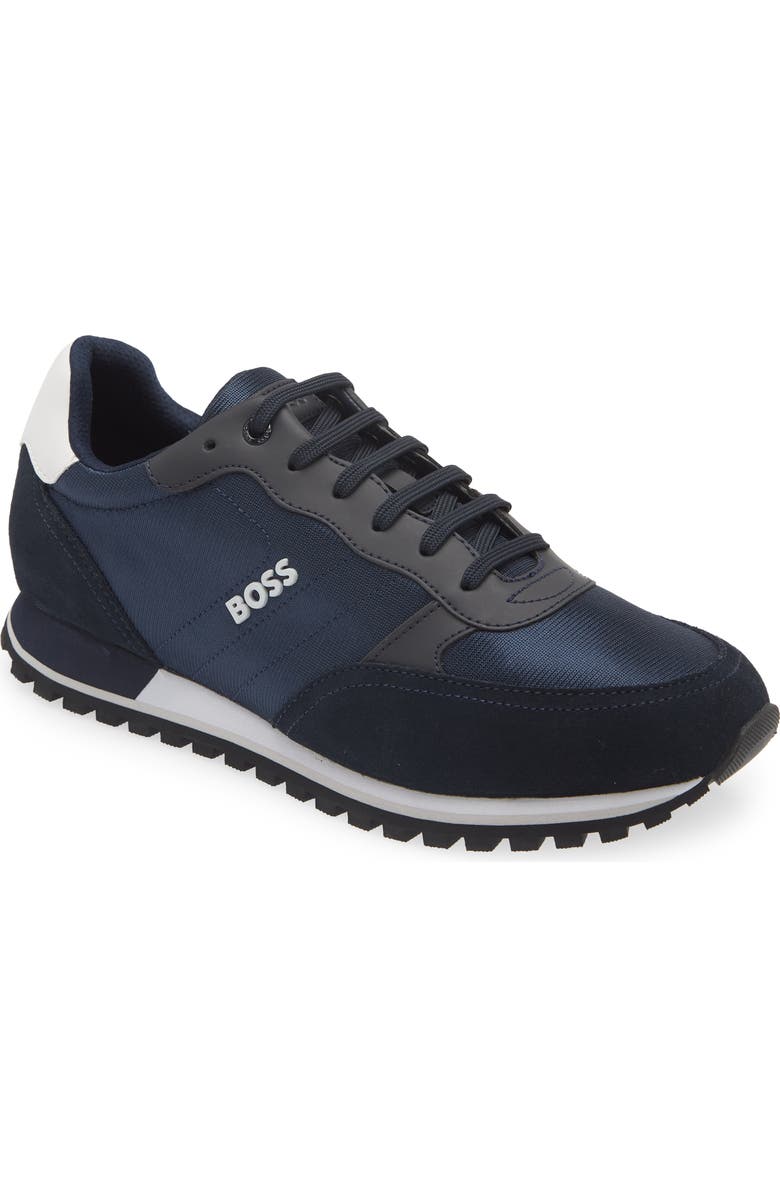 BOSS Parkour Runn NYMX Sneaker, Main, color, Dk Bu