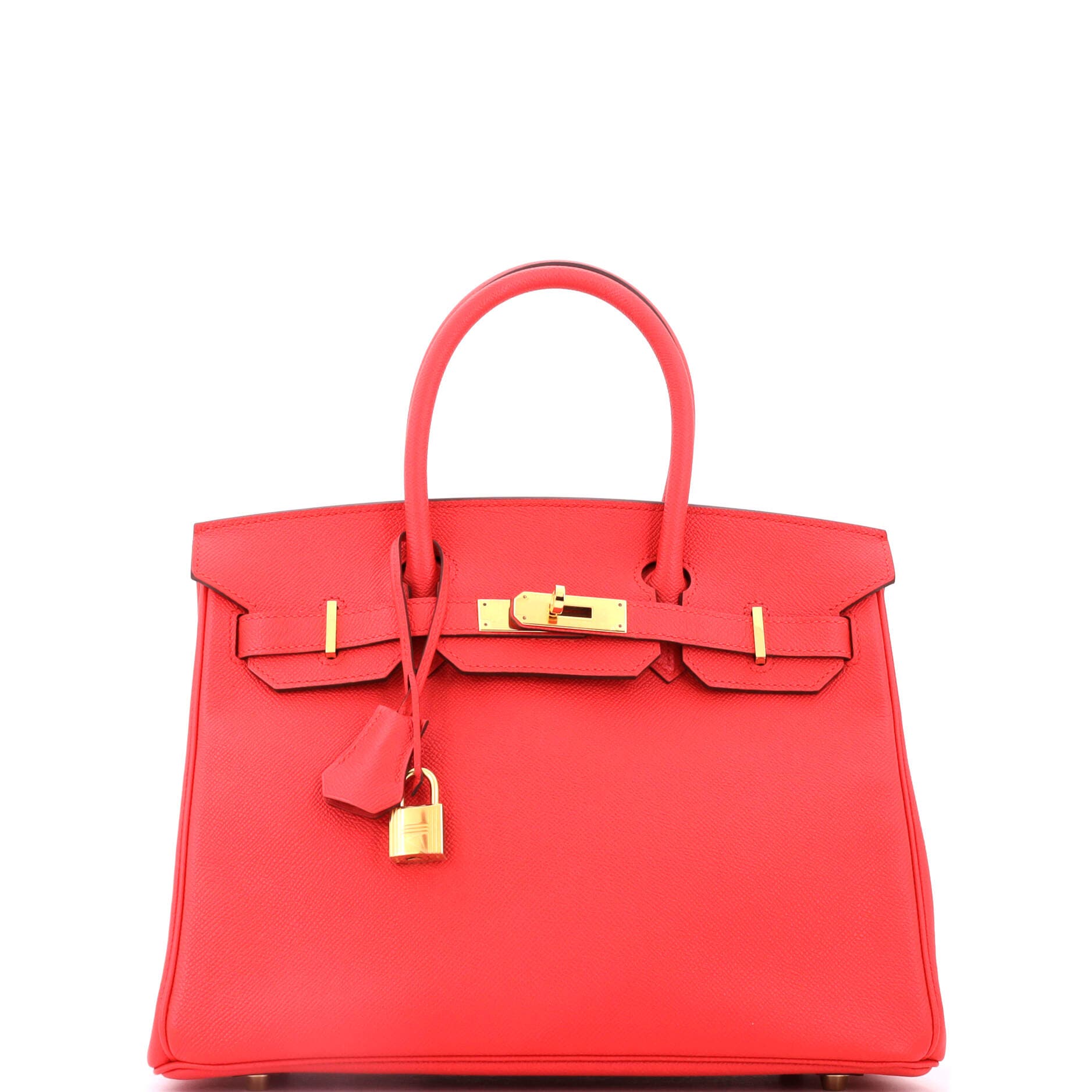 Birkin Handbag Red Epsom with Gold Hardware 30, Main, color, Red