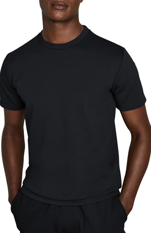 Reiss Navy Mercerised Cotton Crew Neck T-shirt In Blue