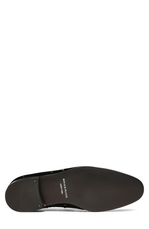 Donald Pliner Velvet Rhinestone Venetian Slipper In Black