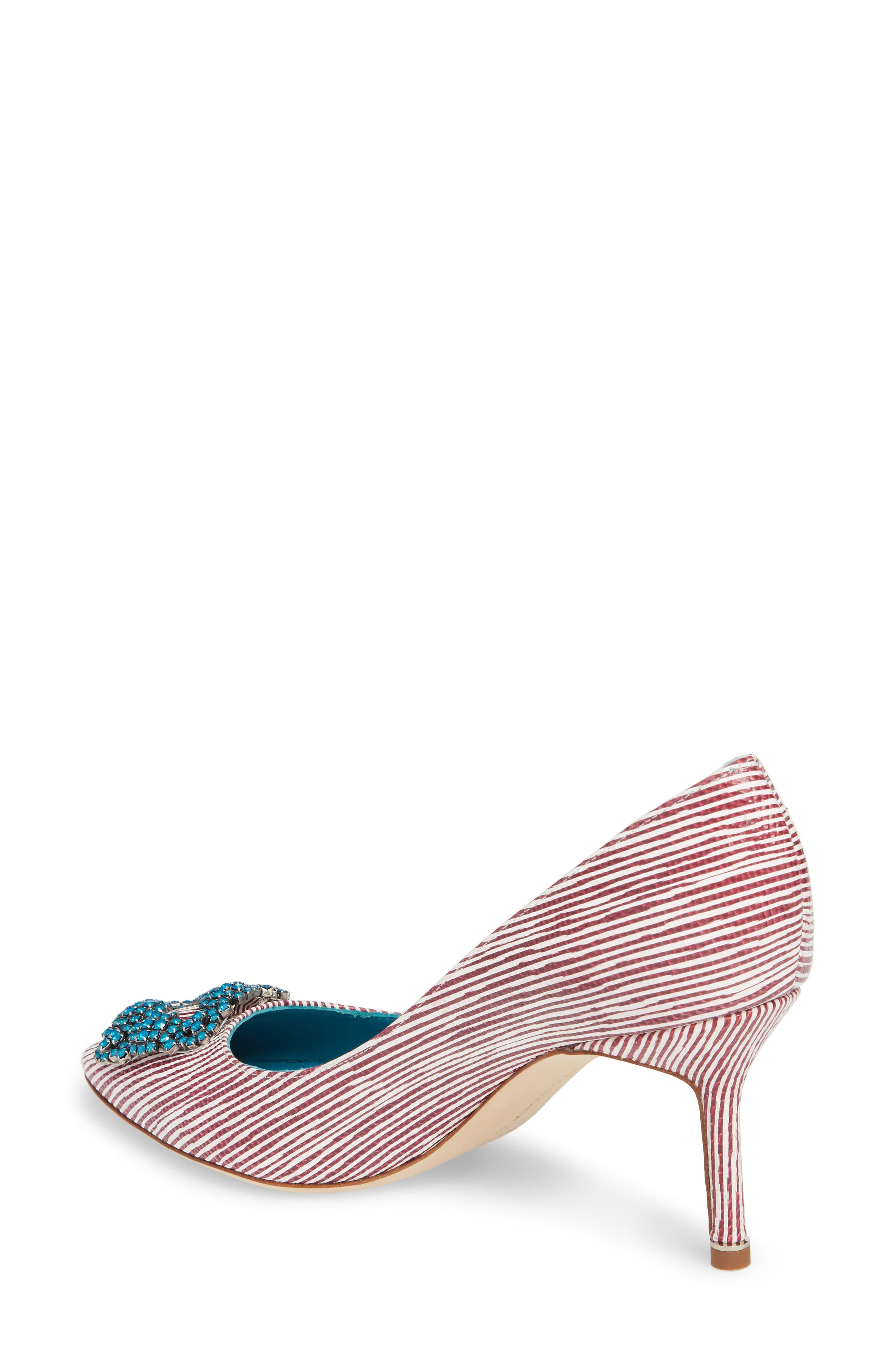 Manolo Blahnik Hangisi Jewel Buckle Pump, Alternate, color, 
