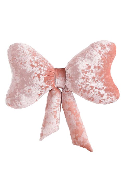 Velvet Bow Plush Throw Pillow