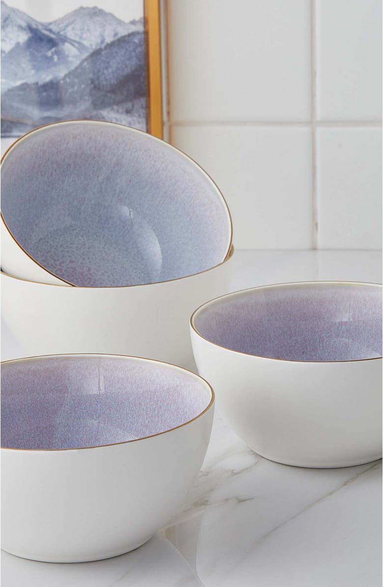 Stone Lain Josephine Porcelain 4-Piece Bowl Set, Alternate, color, Lavender