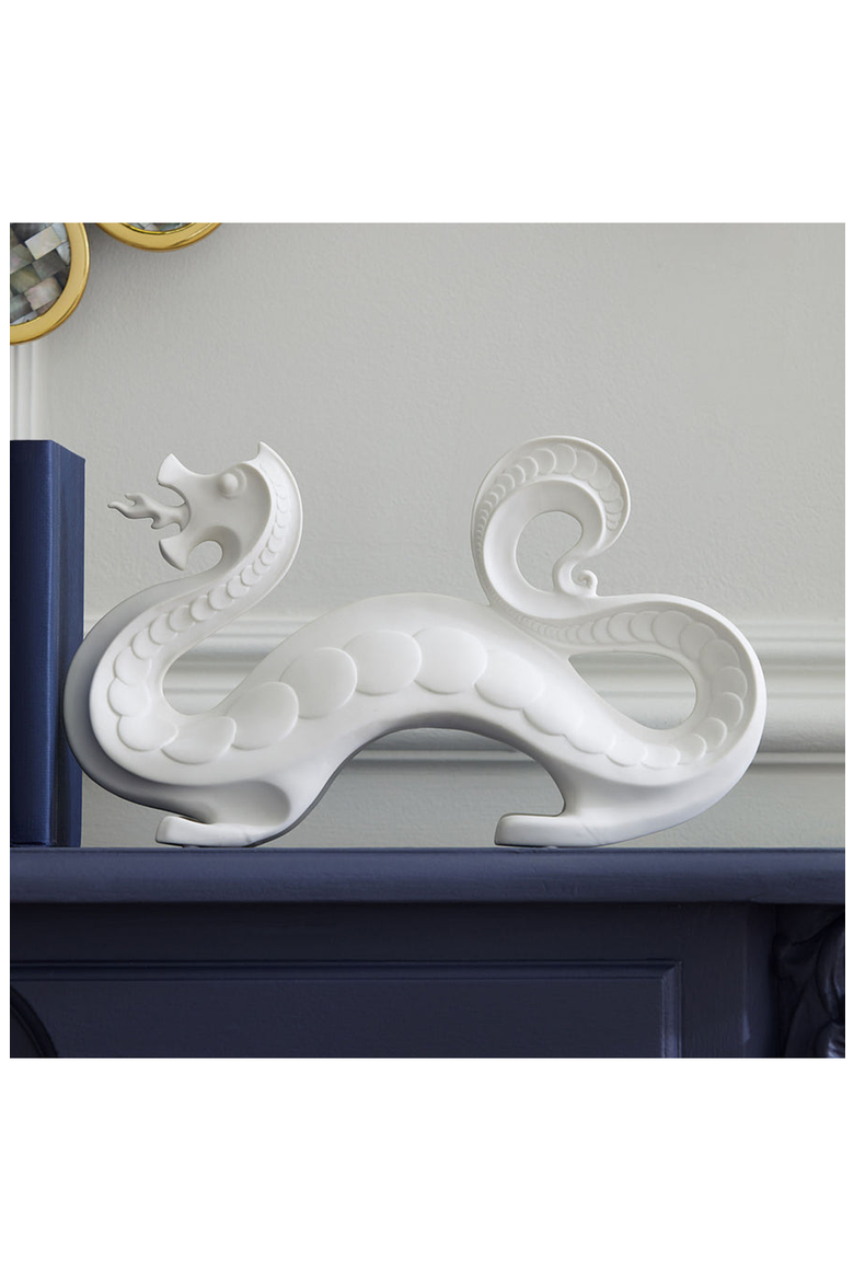 Dragon Objet Ceramic Sculpture, Alternate, color, White