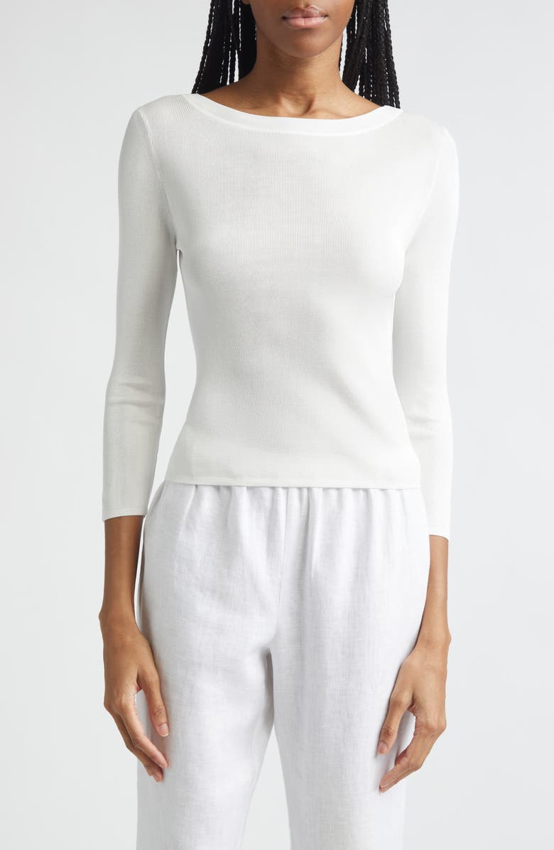 POSSE Aimee Knit Boat Neck Top, Main, color, Ivory