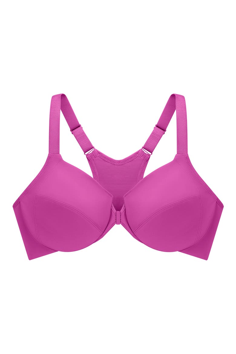 WonderWire® Front Close Smoothing Underwire Bra, Alternate, color, BERRY FUCHSIA RED
