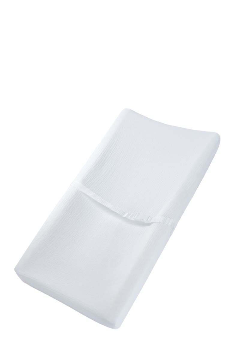 Comfy Cubs Muslin Fitted Changing Pad Cover, Main, color, White