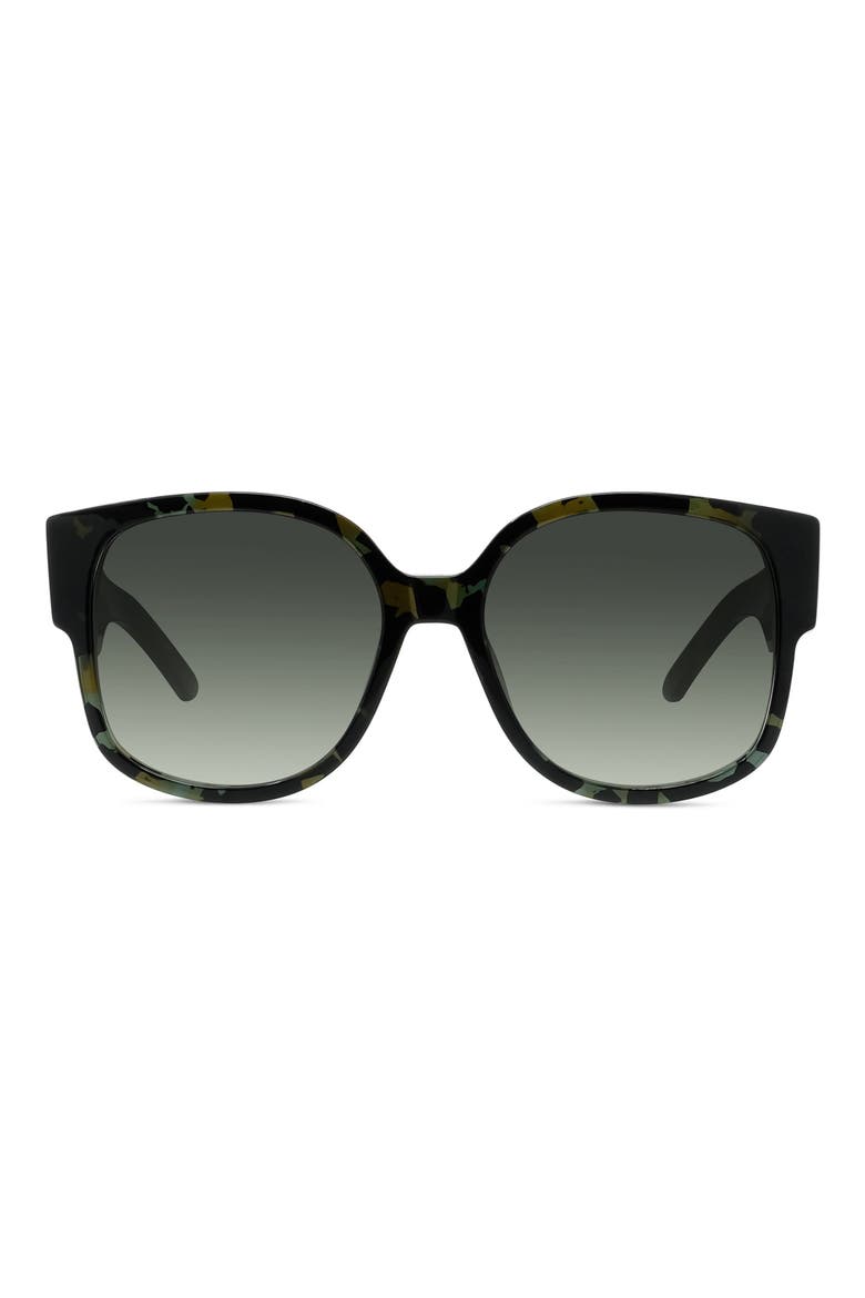Wildior SU 58mm Square Sunglasses, Main, color, GREEN HAVANA/ GREEN