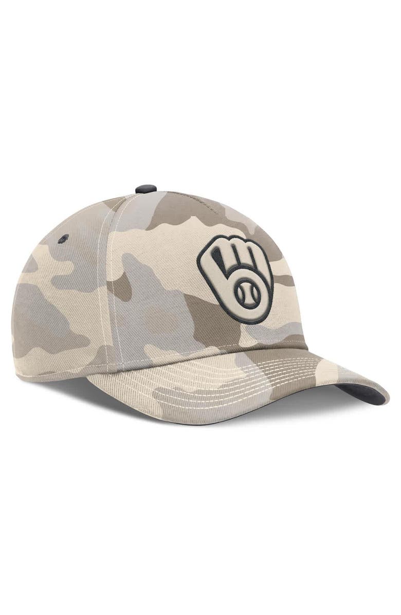 Nike Men's Nike Natural Milwaukee Brewers Camo Pack Rise Adjustable Hat, Alternate, color,