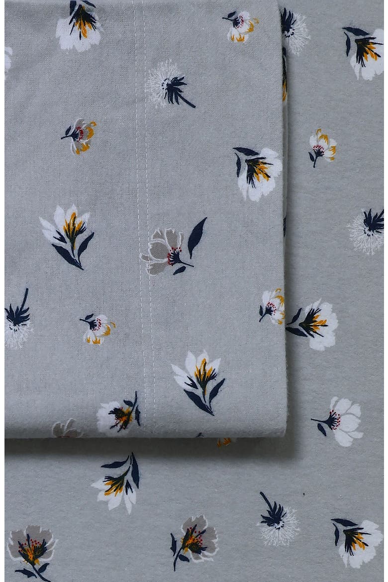 Floryn Cotton Flannel Sheet Set, Alternate, color, GREY