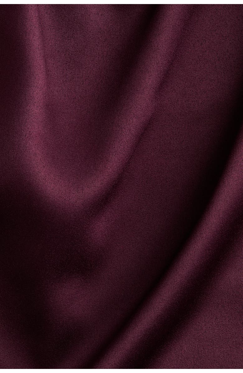 H&M Scarf-detail Satin Top, Alternate, color, Burgundy