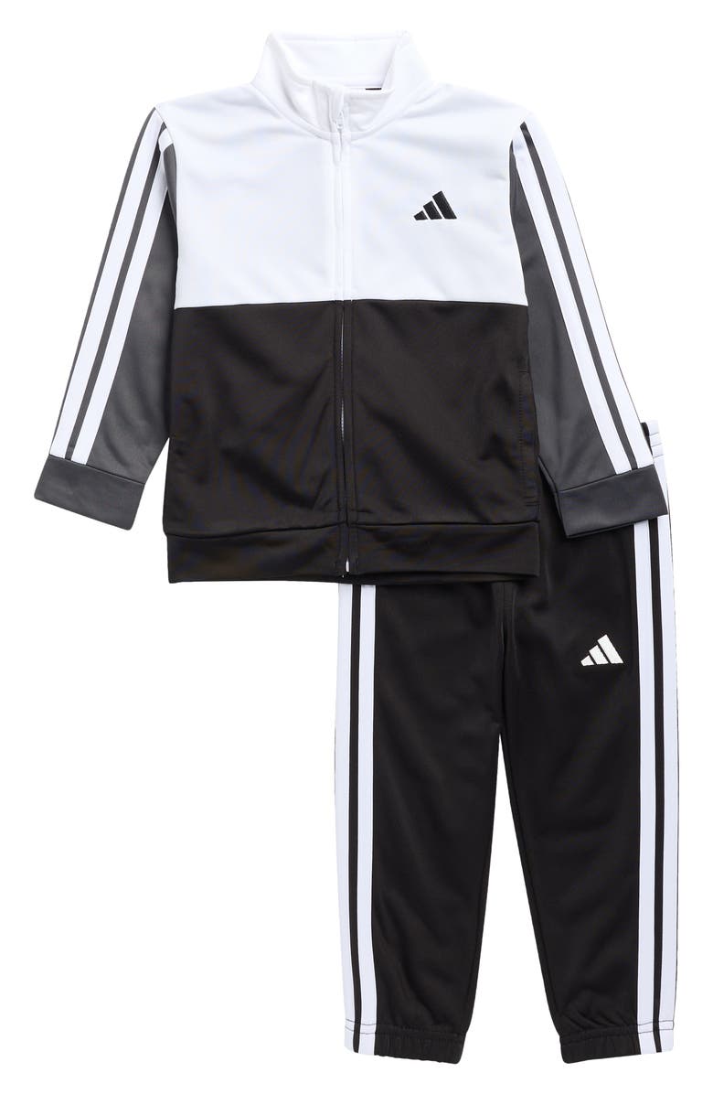 adidas Kids' Colorblock Tricot Jacket & Joggers Set, Main, color, White