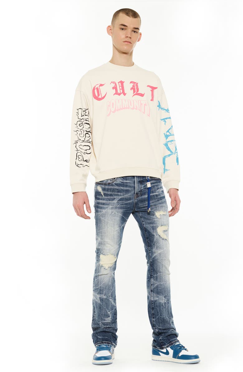 Cult of Individuality Graphic Crewneck Sweatshirt, Alternate, color, Winter White