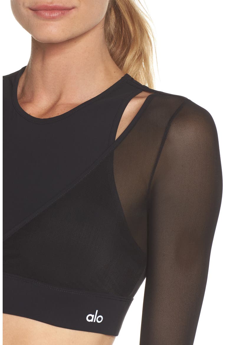 Pivot Layered Look Crop Top, Alternate, color, BLACK